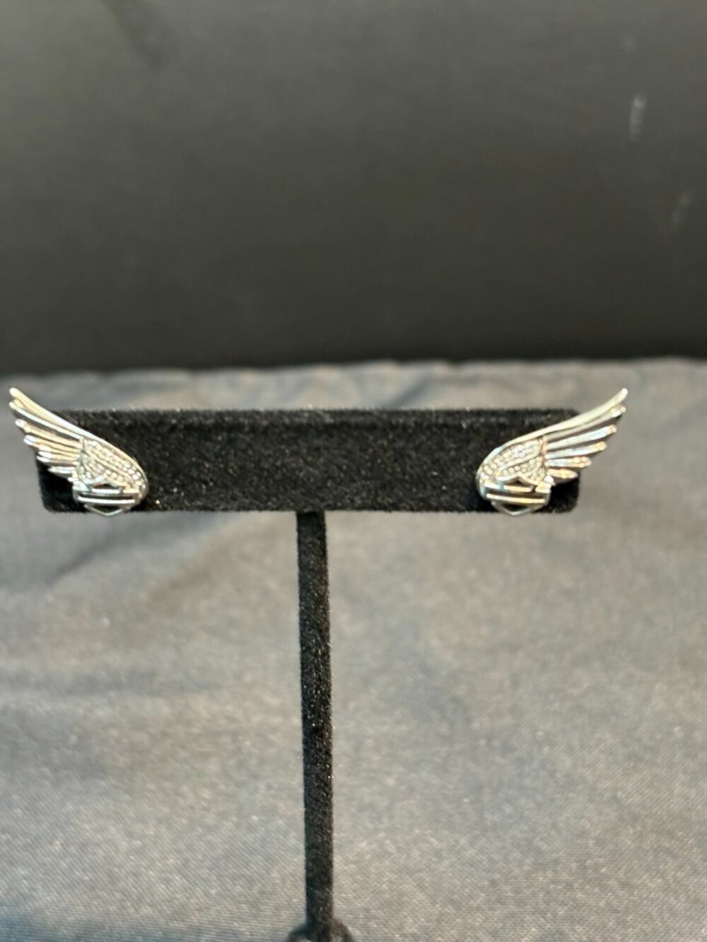 HARLEY DAVIDSON BLING WING POST STERLNG SILVER EARRINGS